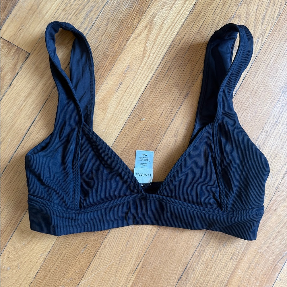 Black Ribbed Bralette